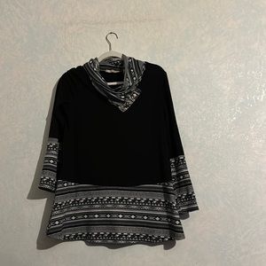 Miusey, small, long sleeve shirt with neck ruffles, new only worn once.